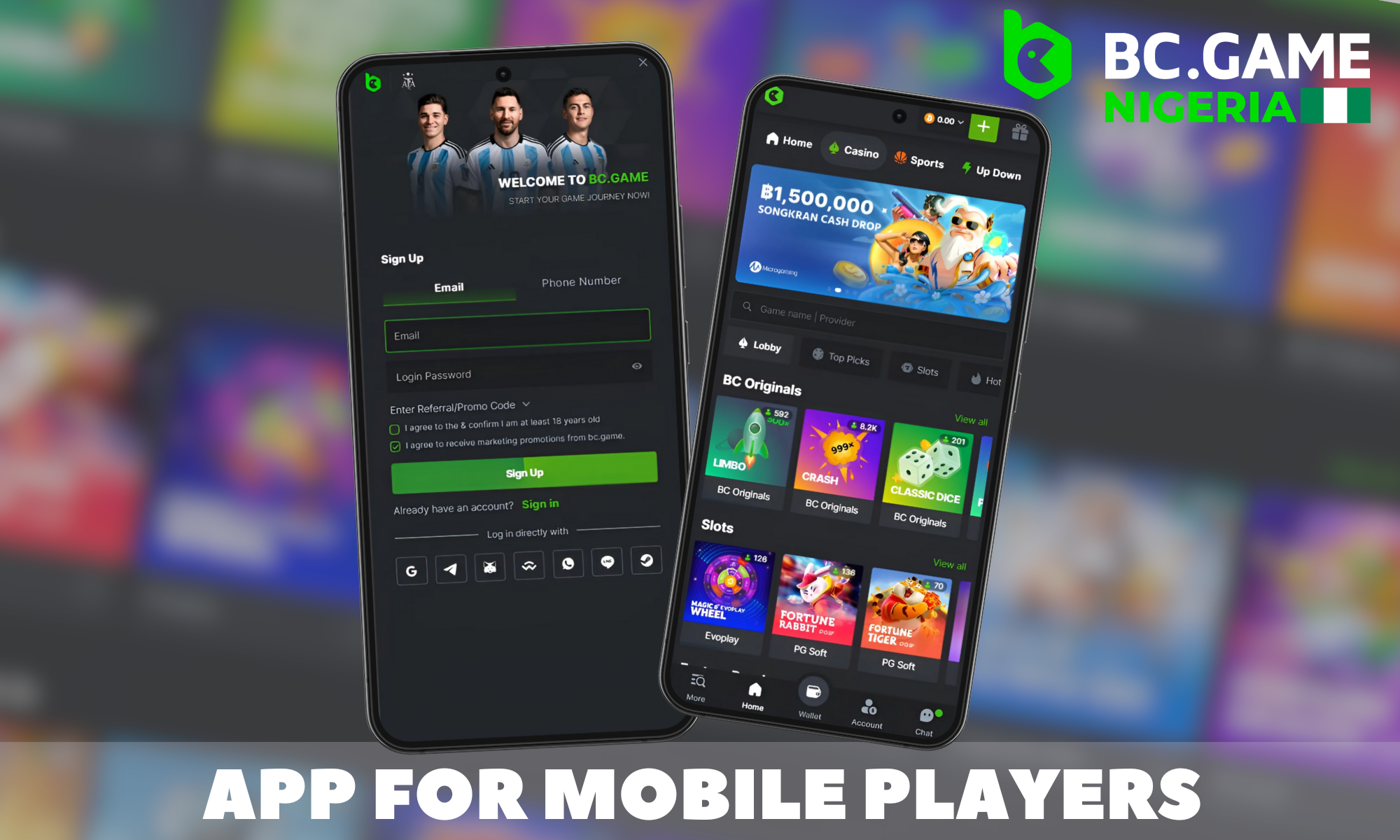 BC Game mobile app for Android and IOS devices