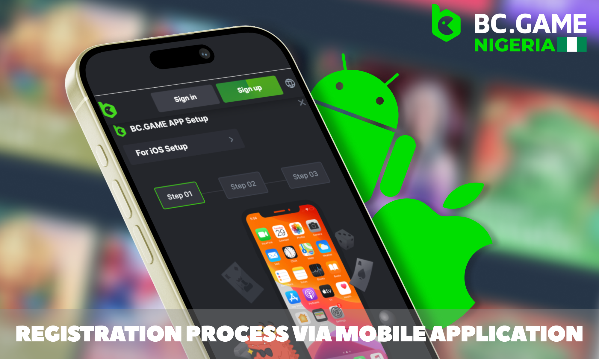 Registration via Mobile phone at BC Game Nigeria