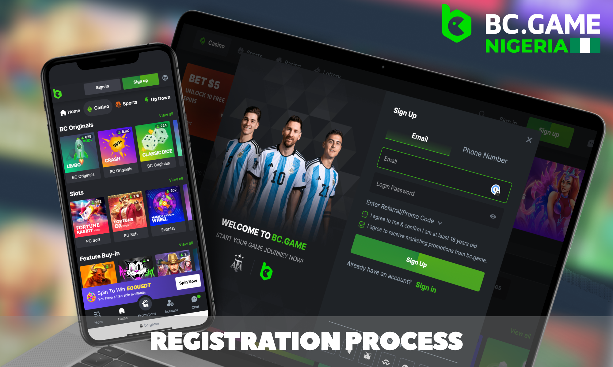 BC Game registration instructions