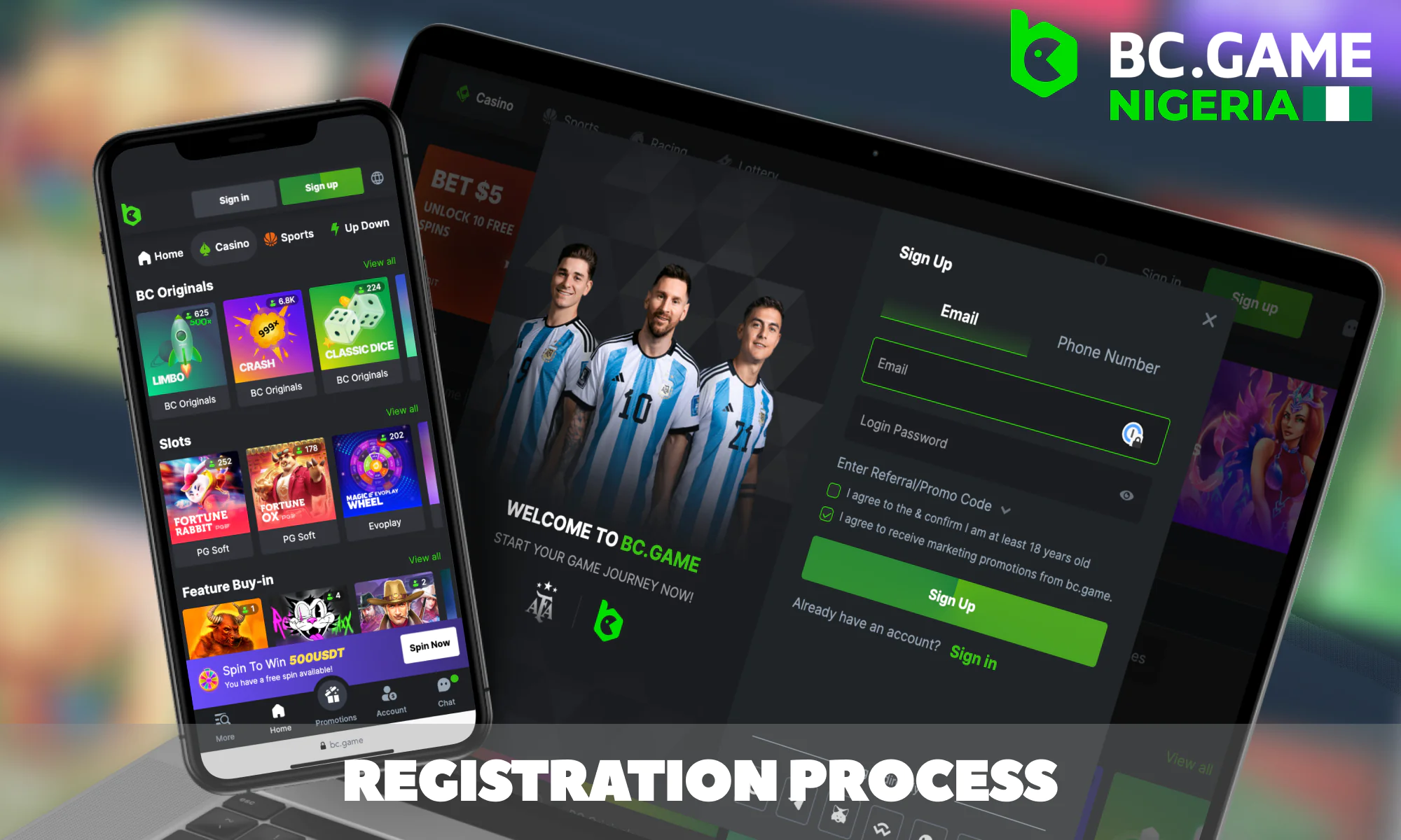 BC Game registration instructions
