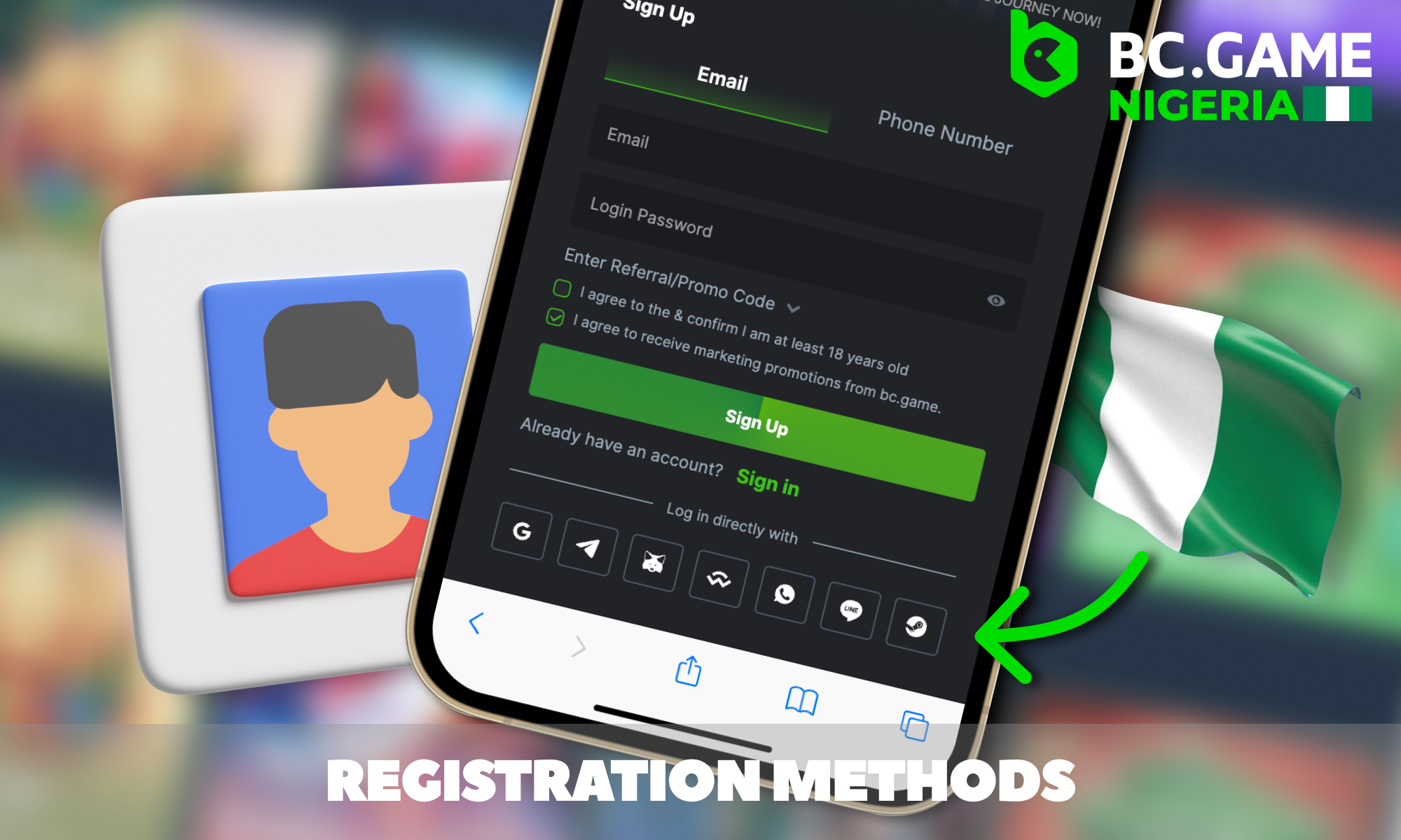 Registration methods for Nigerian players at BC Game