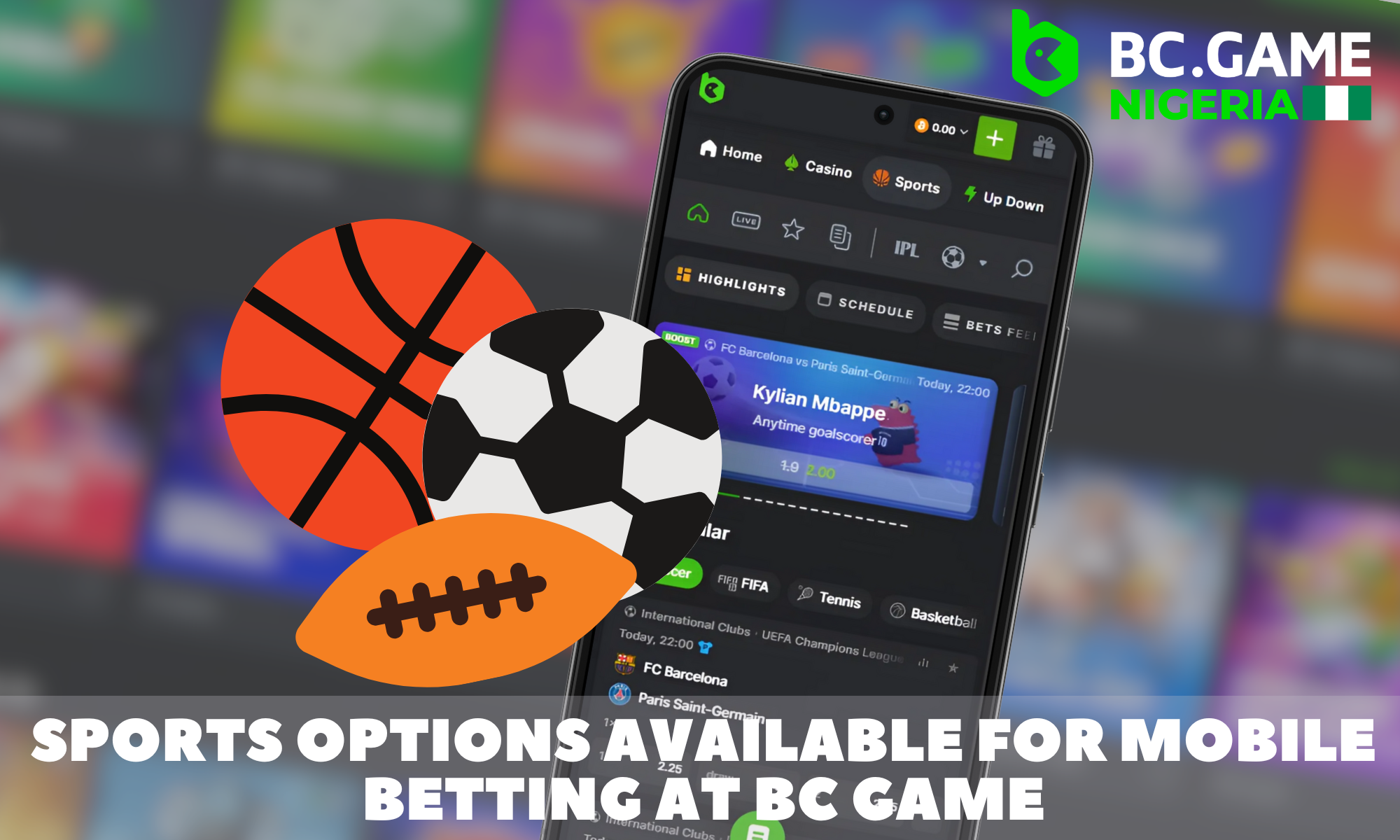 Sports betting for mobile players at BC Game