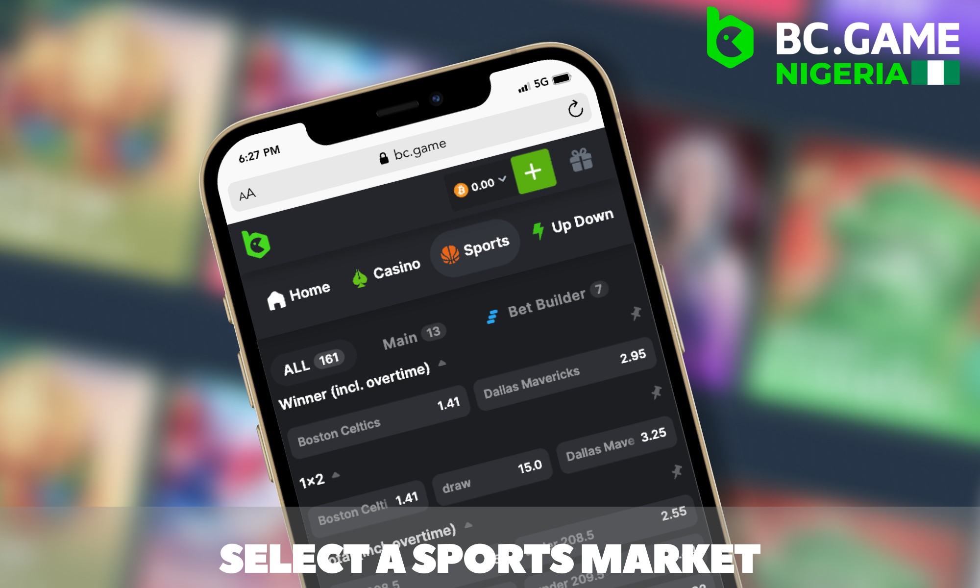 Choosing a sports market at BC Game