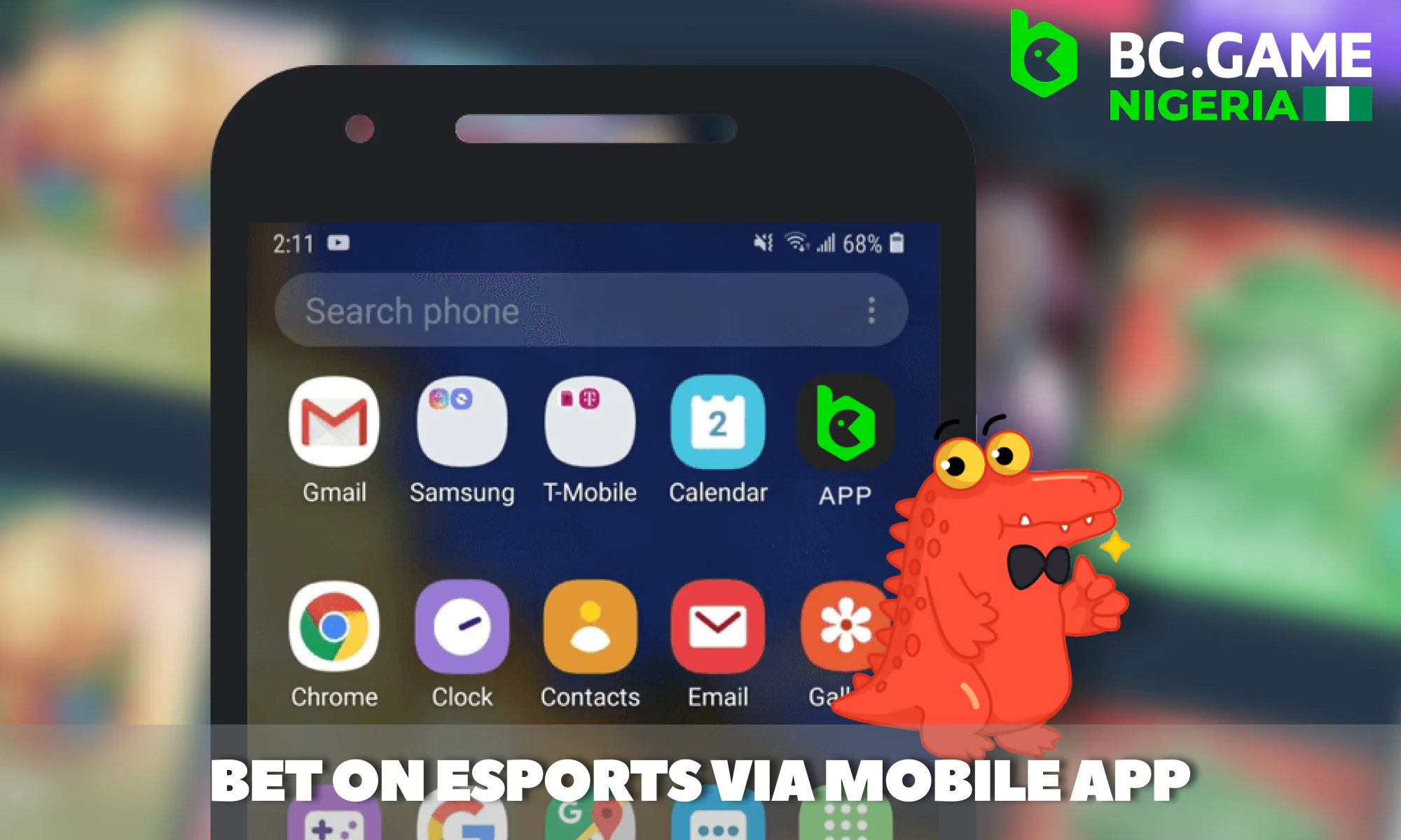 Esports betting on the BC Game Mobile App