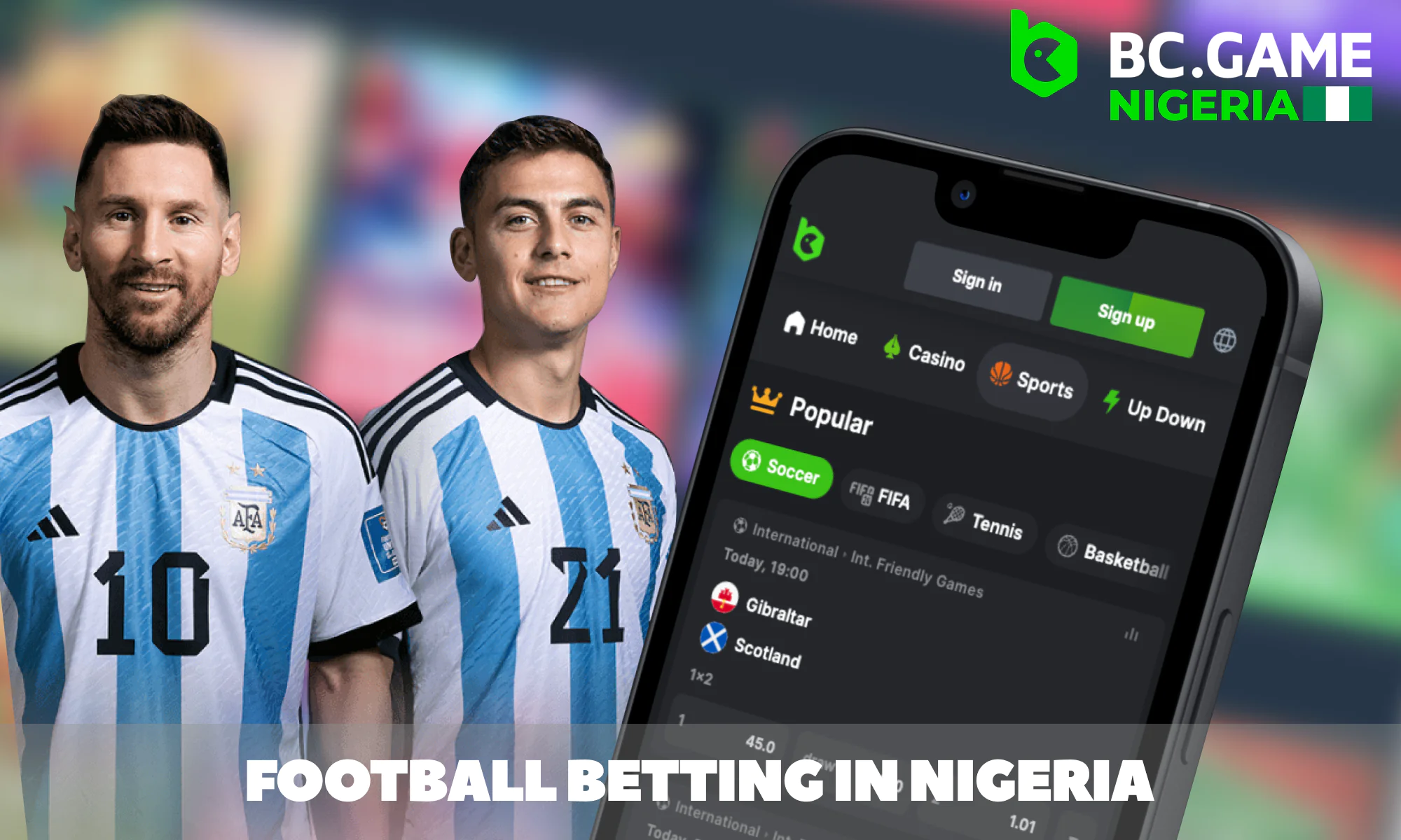 Football betting for players at BC Game