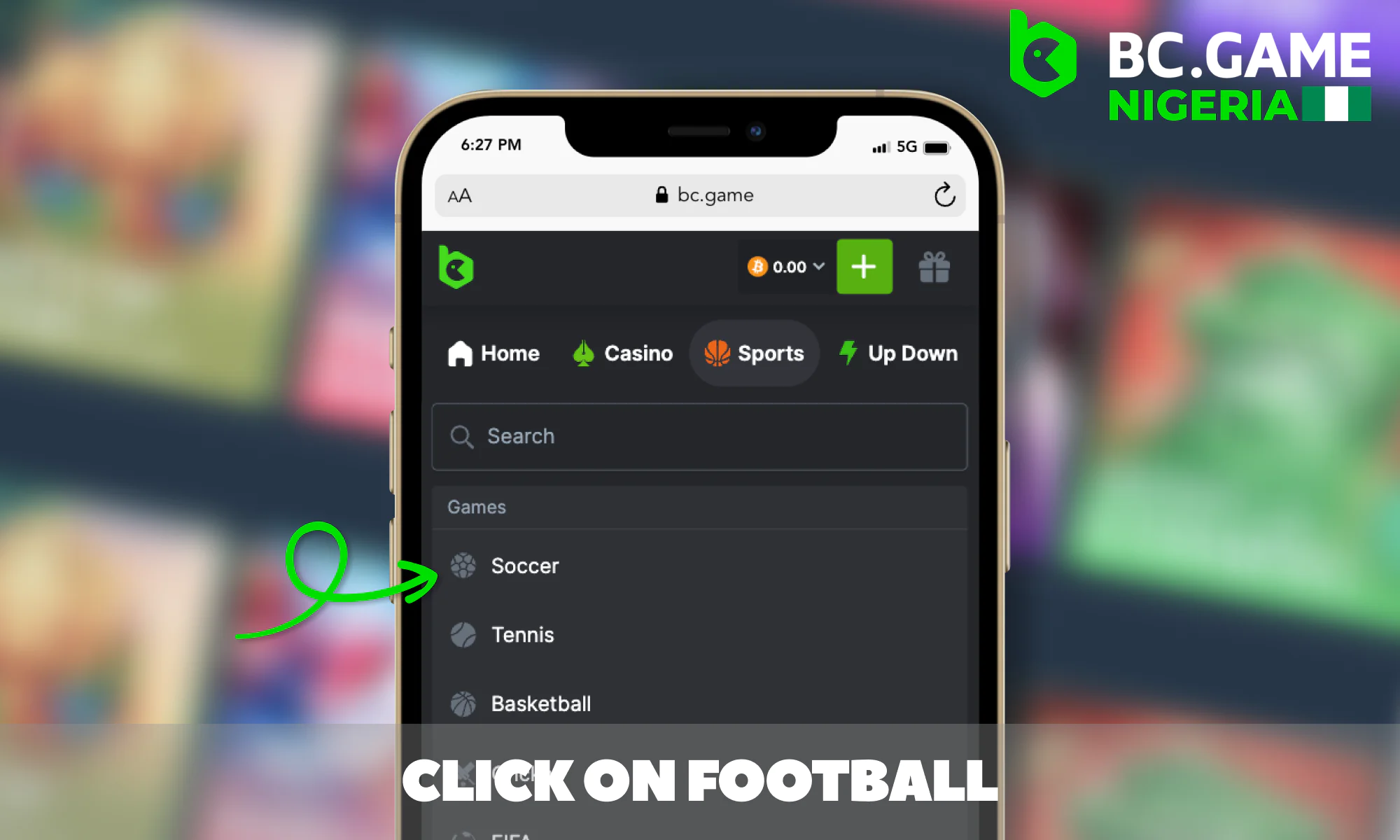 Choosing football at BC Game