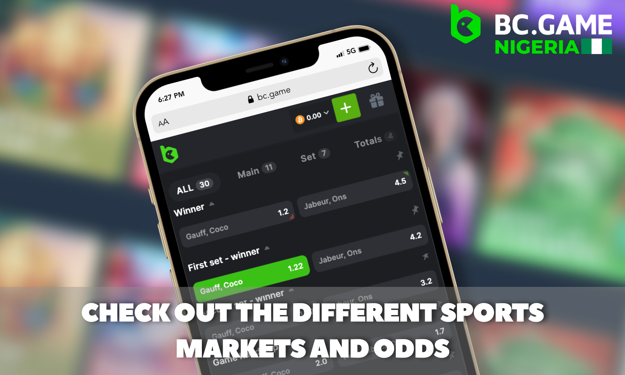 Checking odds and markets before placing a bet at BC Game