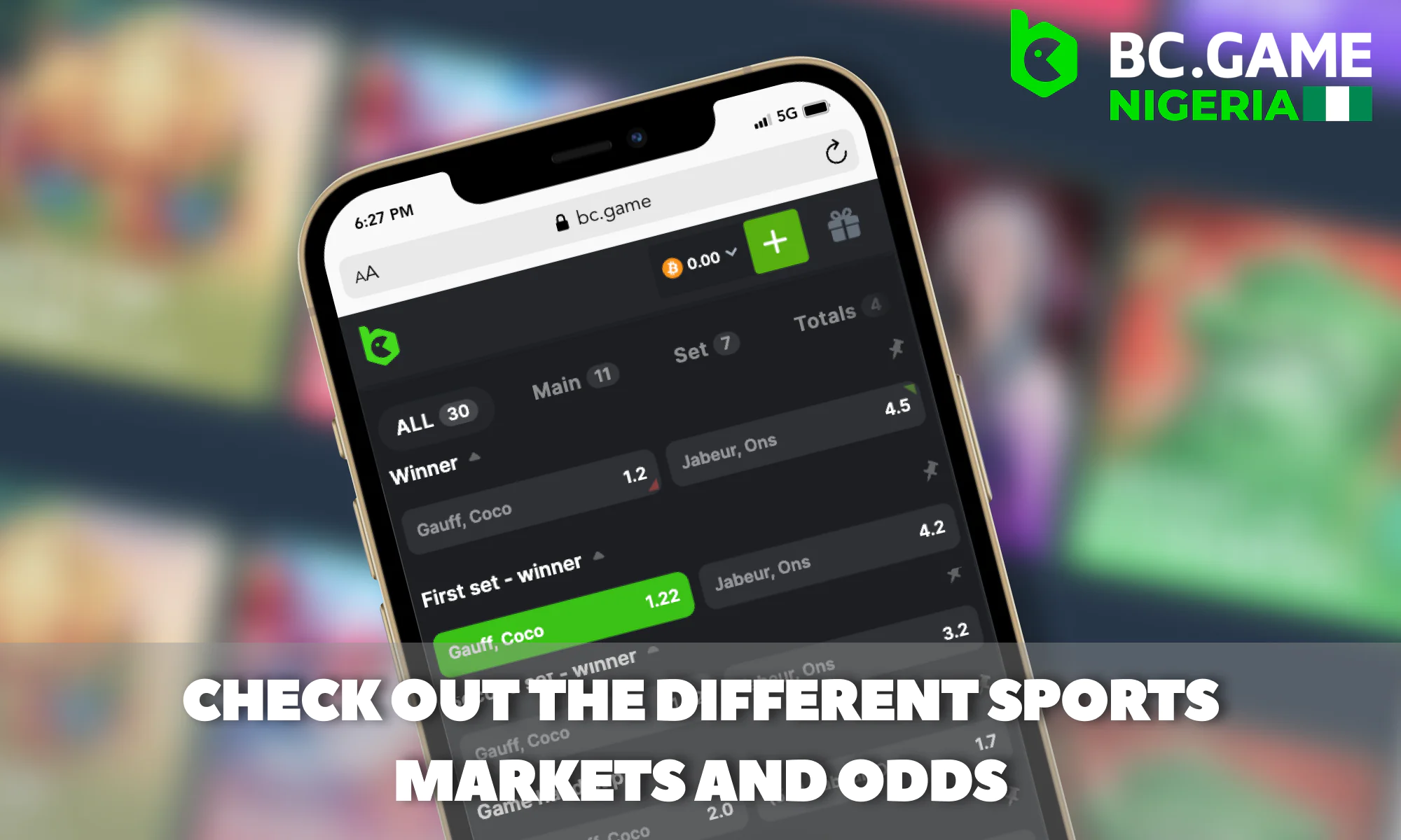 Checking odds and markets before placing a bet at BC Game