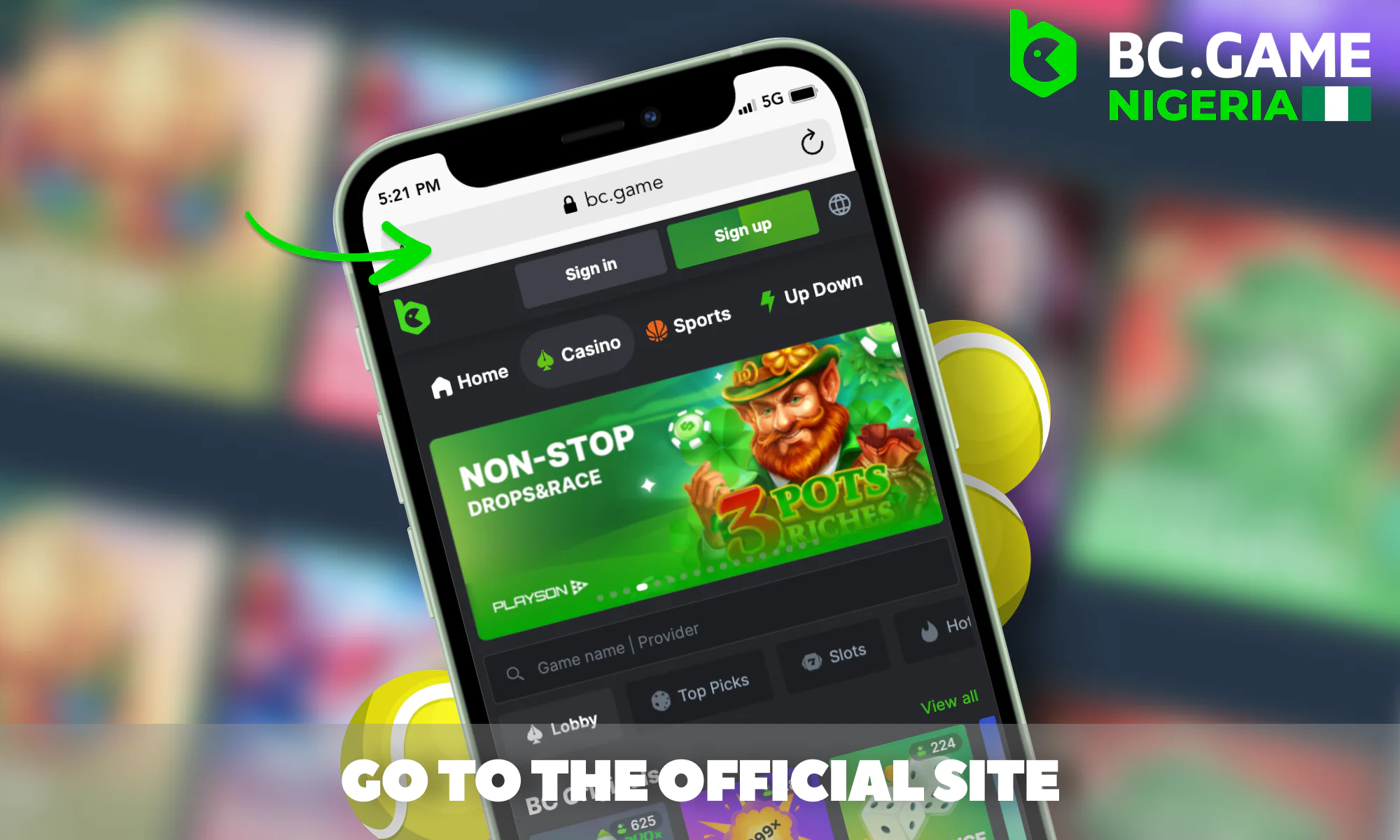 Visiting the official BC Game Nigeria website