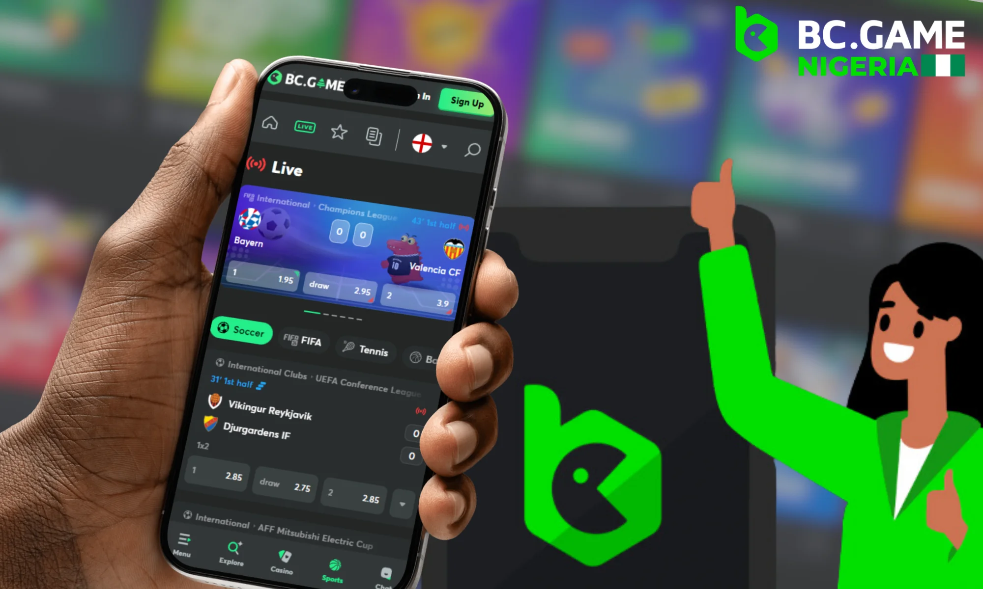 BC Game app for live betting available to Nigerian players