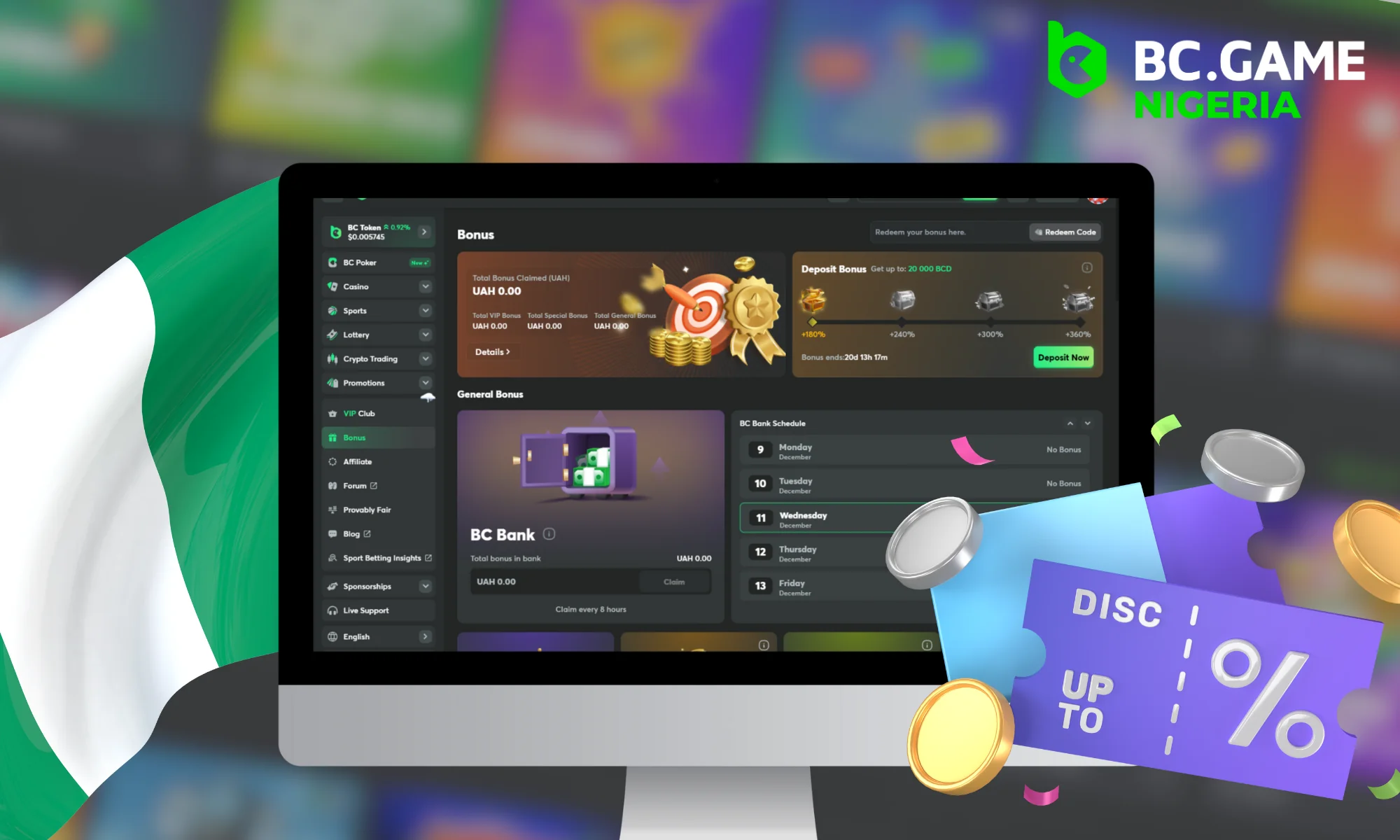 BC Game bonus code available for Nigerian players