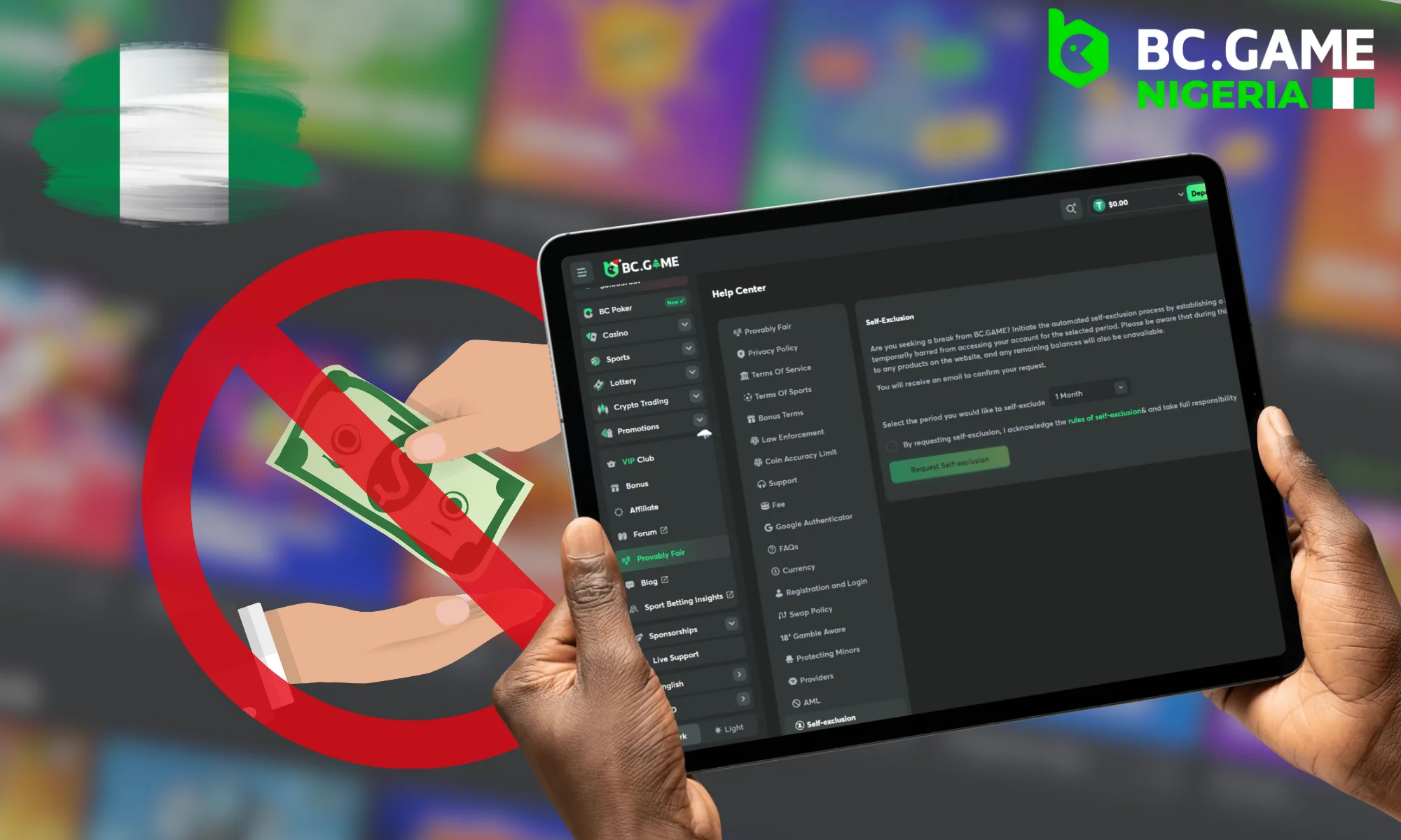 BC.GAME Nigeria is constantly fighting against money laundering