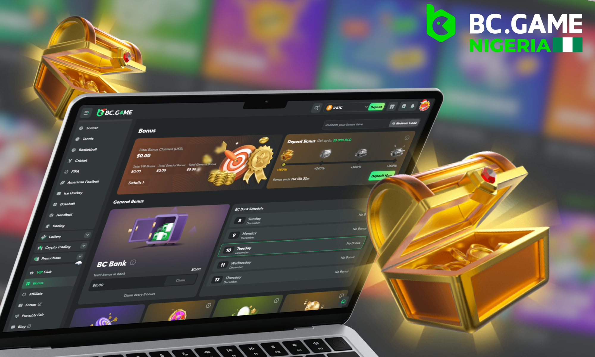 Welcome bonus from BC Game