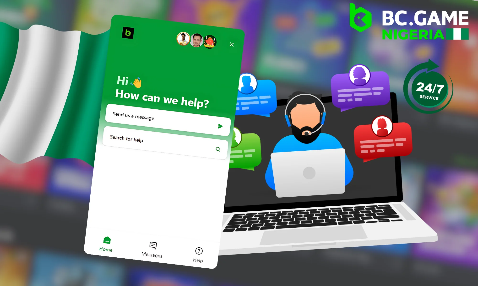 Customer support services at BC Game Nigeria