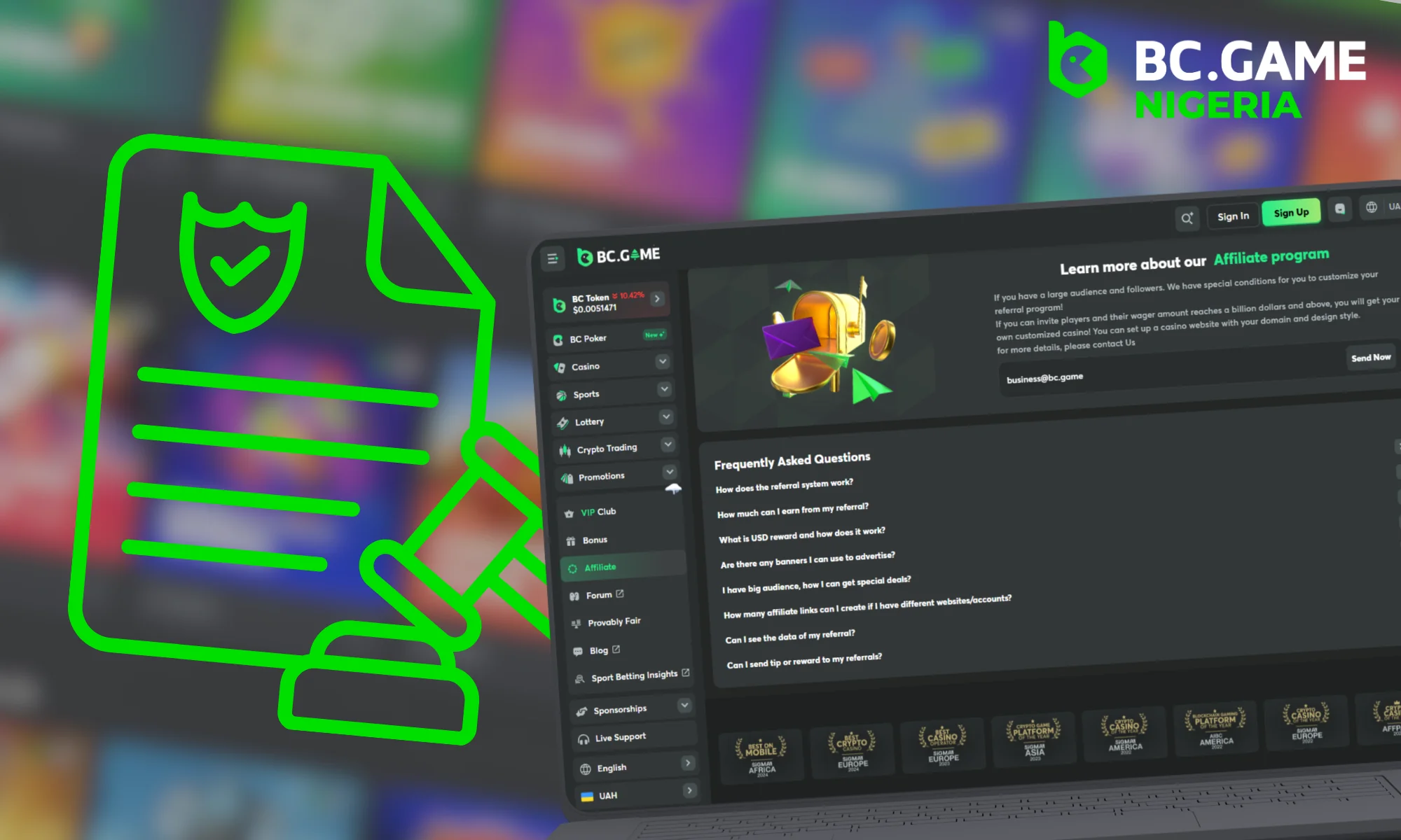 BC.GAME is fully legal in Nigeria