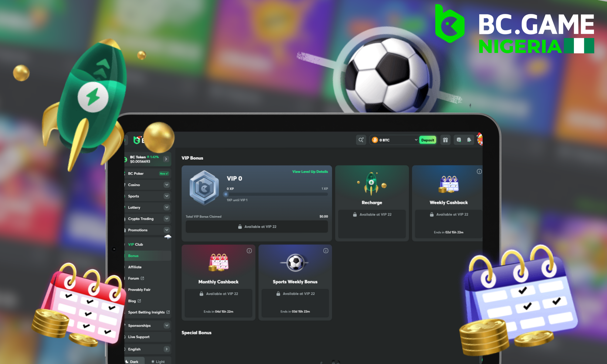 All temporary promotions of BC Game