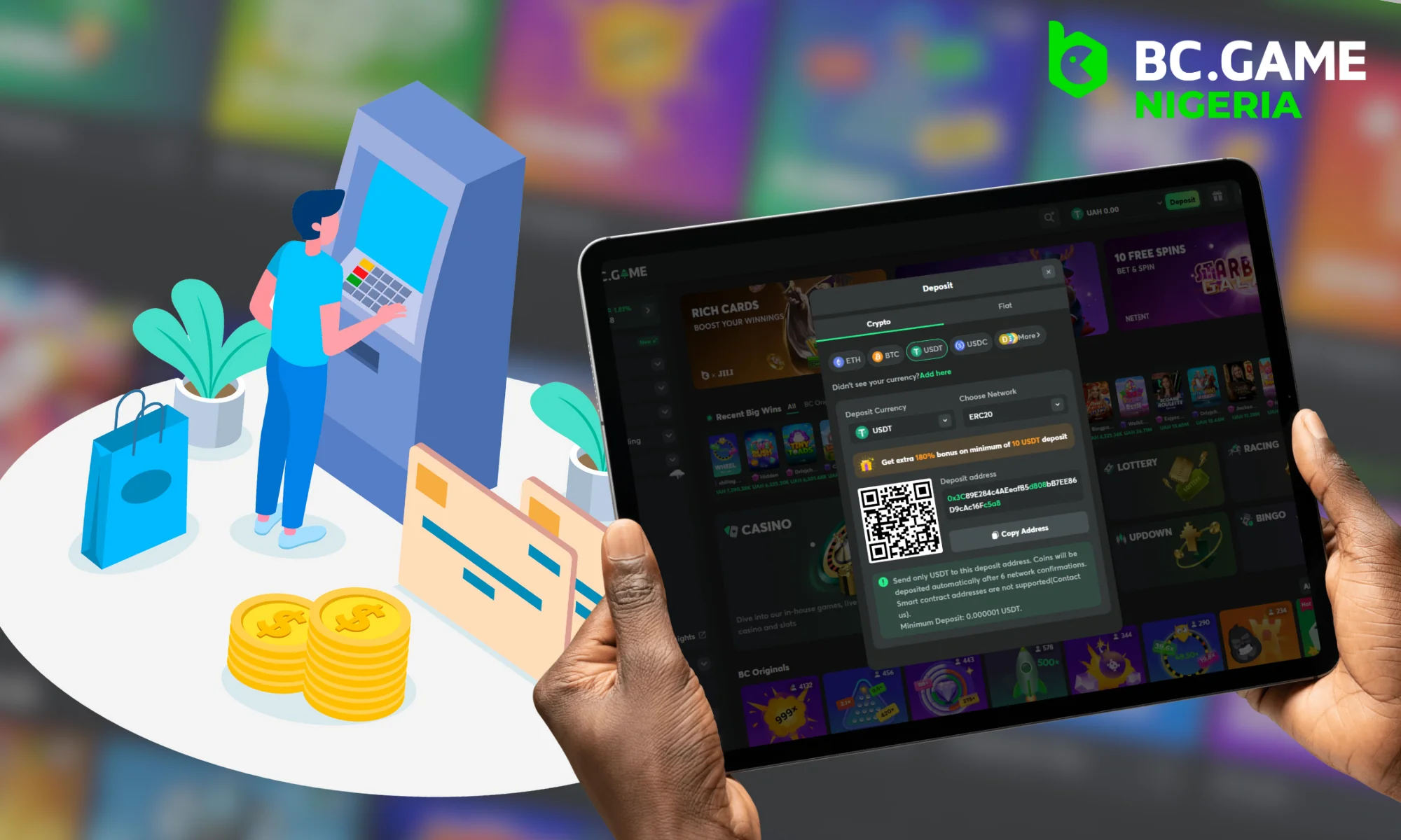 Step-by-step instructions on how to withdraw received BC Game bonuses